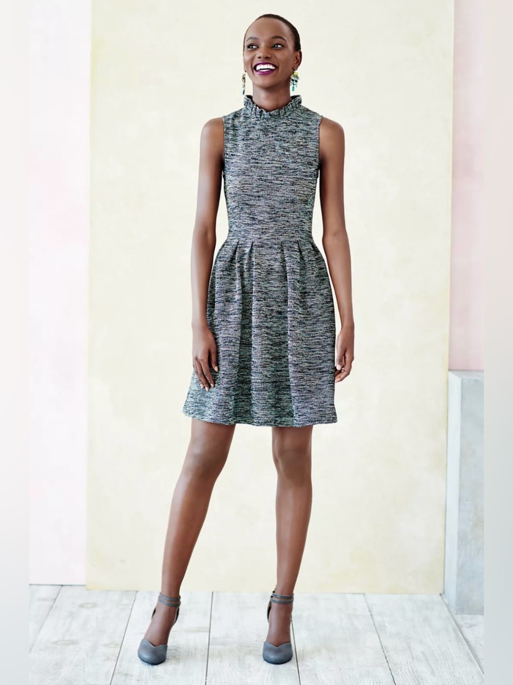 Anthropologie Ganni Pinnacle Textured Mini Dress, size M